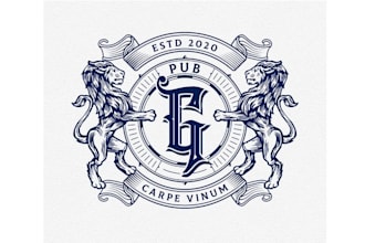 design english pub beer bar logo design