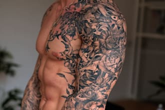 create a tattoo design of tattoo sleeve