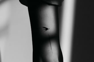 do floral and minimalist tattoo design