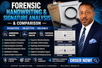 do forensic handwriting and signature comparison, analysis with forensic report