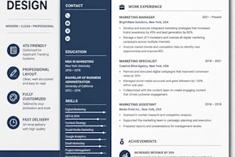 design a professional ats friendly CV resume