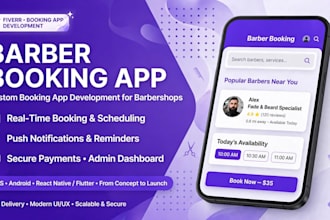 create booking app for barber salon gym and clinic business