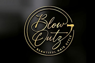 design chic new blow out salon logo
