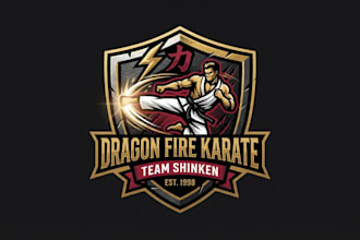 design a powerful karate logo for your team