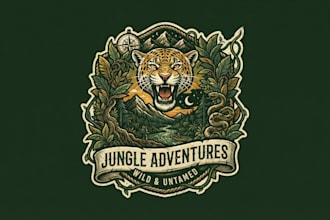 design a wild and adventurous jungle logo