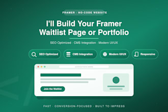 build framer waitlist page portfolio SEO optimized cms integration modern UI UX