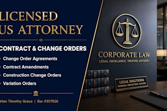 draft or review contract addendum amendment document as US lawyer professionally