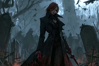 horror dark fantasy female male character desing