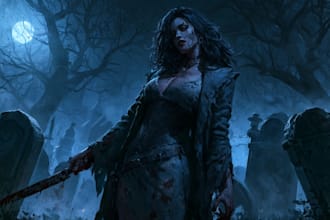 horror vampire lord queen character desing