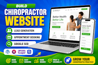 build chiropractor website lead generation appointment booking funnel google SEO