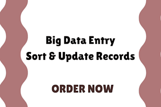 sort and update records with big data entry