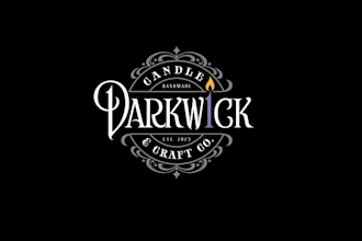 design dark wick candle craft co logo