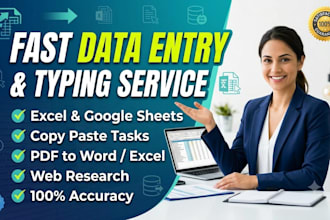 do accurate data entry and copypaste, and  fast typing