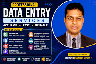 do data mining, web research, influencer research and lead generation