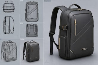 create manufacturing ready bag design bag tech pack duffle bag fashion tech pack