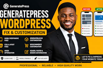 customize, fix and optimize your generatepress wordpress website