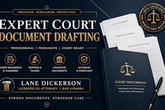 draft professional court documents and legal pleadings as a US attorney