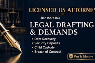 draft demand letter for debt collection and unpaid invoices as US attorney