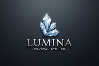 design an elegant crystal logo for your brand