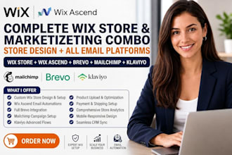 design wix stores plus wix ascend email brevo mailchimp klaviyo combo package