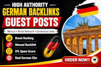 do manual SEO german backlink via german guest post high authority link building