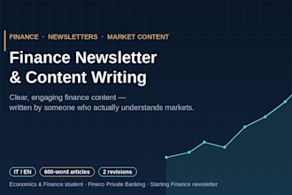 write engaging finance newsletters and market content