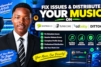 fix issues and distribute your music on distrokid tunecore cd baby and ditto