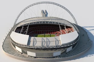 do 3d gym , 3d sport complex , 3d stadium design sports complex animation