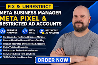fix meta ads restriction, business manager, meta pixel setup