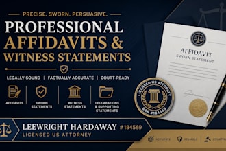 draft professional legal affidavits and witness statements for court