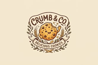 design a delicious cookies logo for your brand