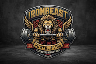 design a powerful powerlifting logo for your team