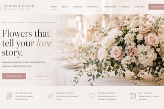 design wix wedding florist website squarespace bridal flowers wedding website
