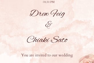 watercolor wedding invitation design