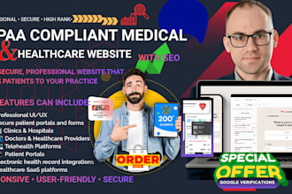create hipaa compliant medical and healthcare website telemedicine dental health