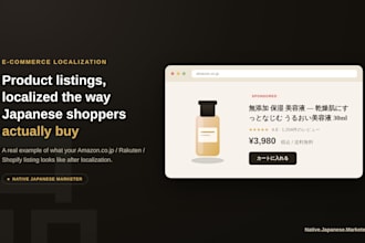 localize your amazon or shopify listing into persuasive japanese