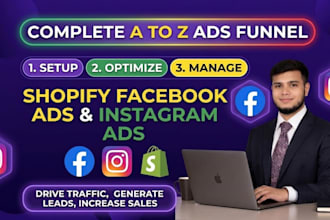 setup shopify facebook ads and instagram ads sales funnel