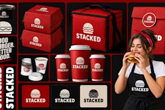 create restaurant food brand identity and logo design