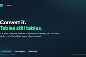 convert and format pdf word markdown and html with tables intact