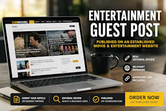 publish your entertainment guest post on an established movie website