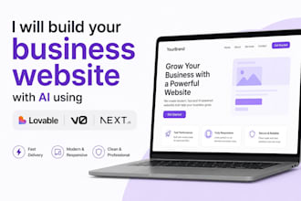 build business website with ai using lovable v0 or next js
