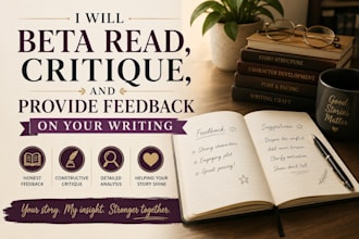 beta read, critique, and provide feedback on your writing