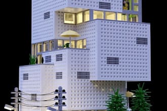 design custom lego house moc architecture with studio and building instruction