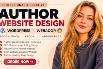 design author website, book author website, ebook website, author landing page