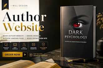 design author website, book author website, ebook website, author landing page