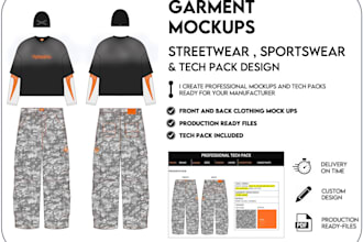 design professional streetwear clothing mockups
