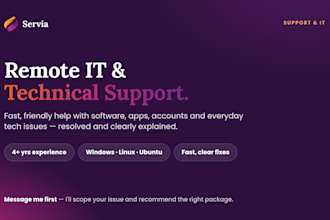 provide remote IT and technical support helpdesk services