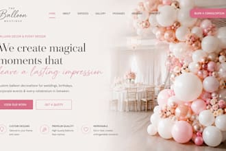 design wix balloon artist website squarespace event balloon decoration website