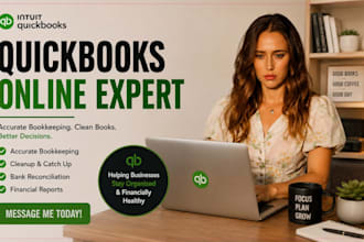 do accurate quickbooks online bookkeeping, cleanup catch up, bank reconciliation