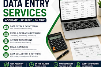 do data entry, email handling and invoice processing
